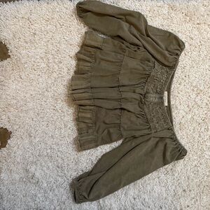 Lucky Brand Olive Crop Top